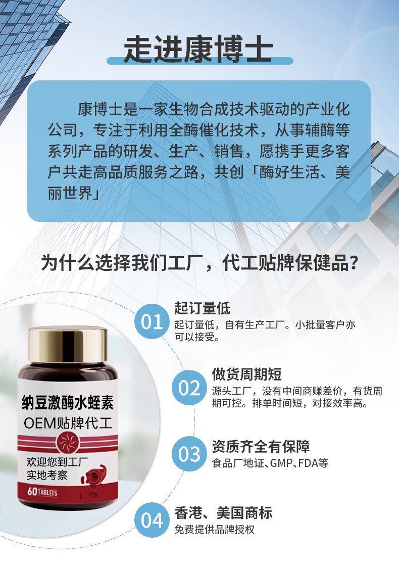 贴牌纳豆激酶水蛭素胶囊定制海外保健品代工厂家OEM