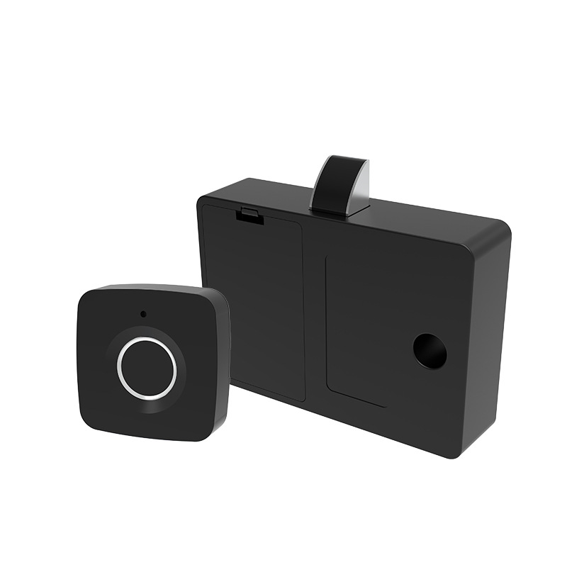 新款免打孔指纹抽屉锁抽屉指纹锁半嵌入式指纹锁指纹锁单双柜门锁