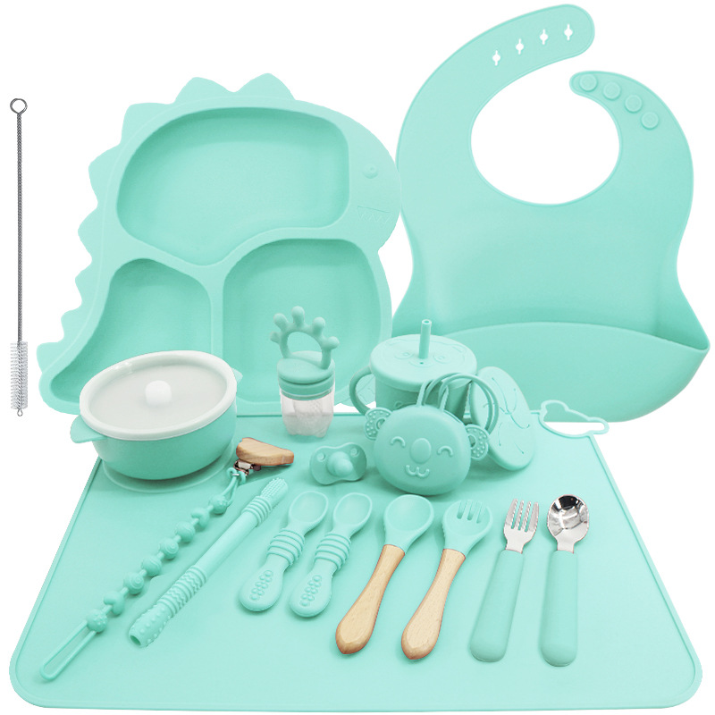 Vajilla de silicona para niños transfronteriza ins Juego de platos de comida para bebés de grado alimenticio de alto valor