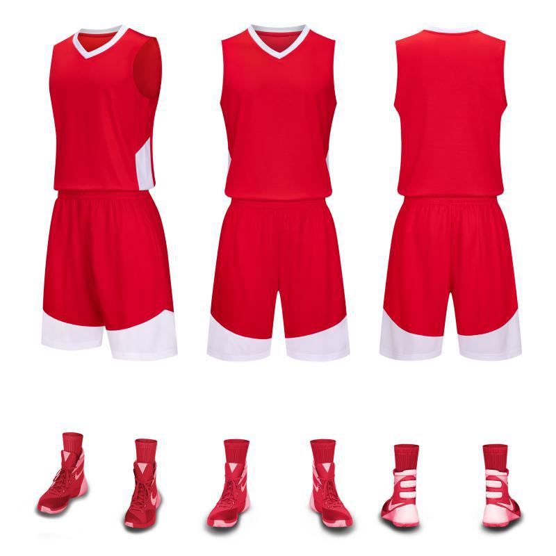 Juego de ropa de baloncesto para niños y niñas, ropa de entrenamiento juvenil, uniformes universitarios, manga ultra corta se puede imprimir A86