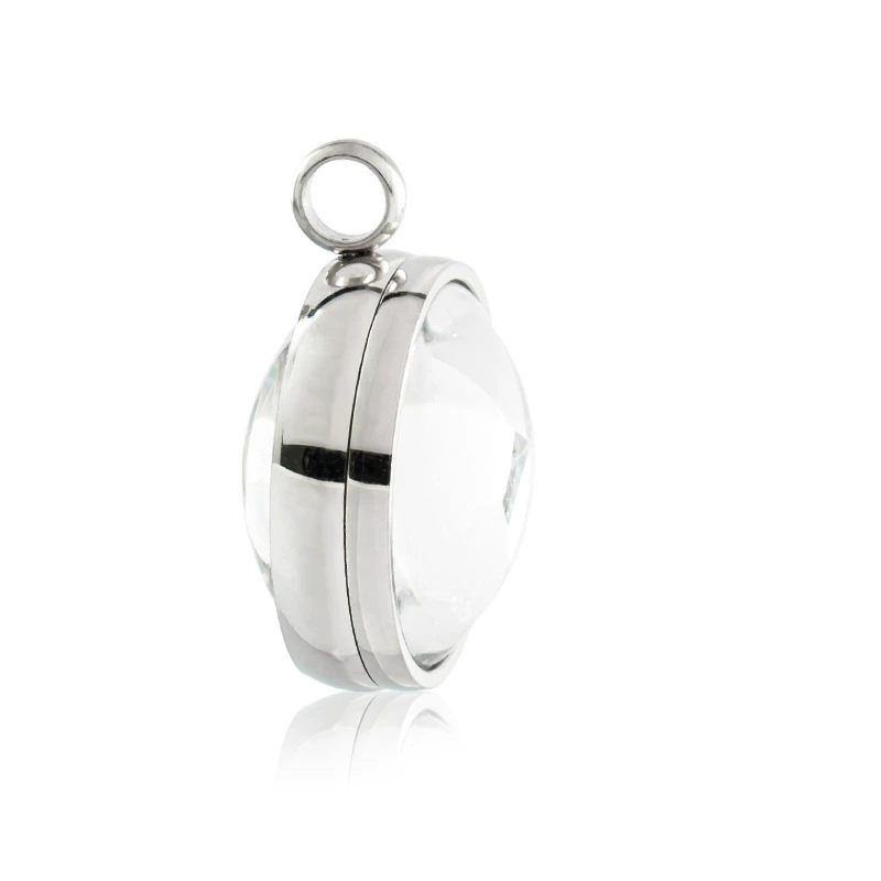 Круглая изогнутая стеклянная фазовая коробка FLOATING LOCKET Толстое стекло Gawu Box Подвеска Ms. Cinnabar