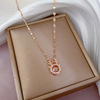 Agile copper necklace stainless steel, brand sophisticated chain for key bag , micro incrustation, internet celebrity