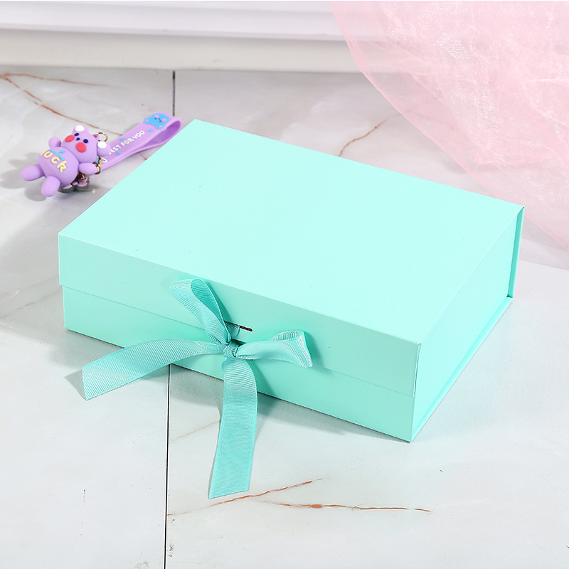 Caja plegable de cinta de Navidad, caja de regalo de color sólido, hermosa caja de regalo de cosméticos, caja de regalo de dulces de alta calidad