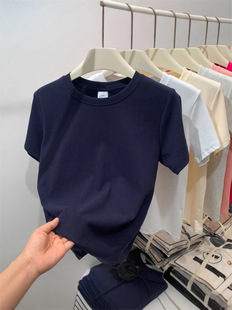 Trend fashionable brand summer short sleeve T-shirt with a round collar, Korean style 3