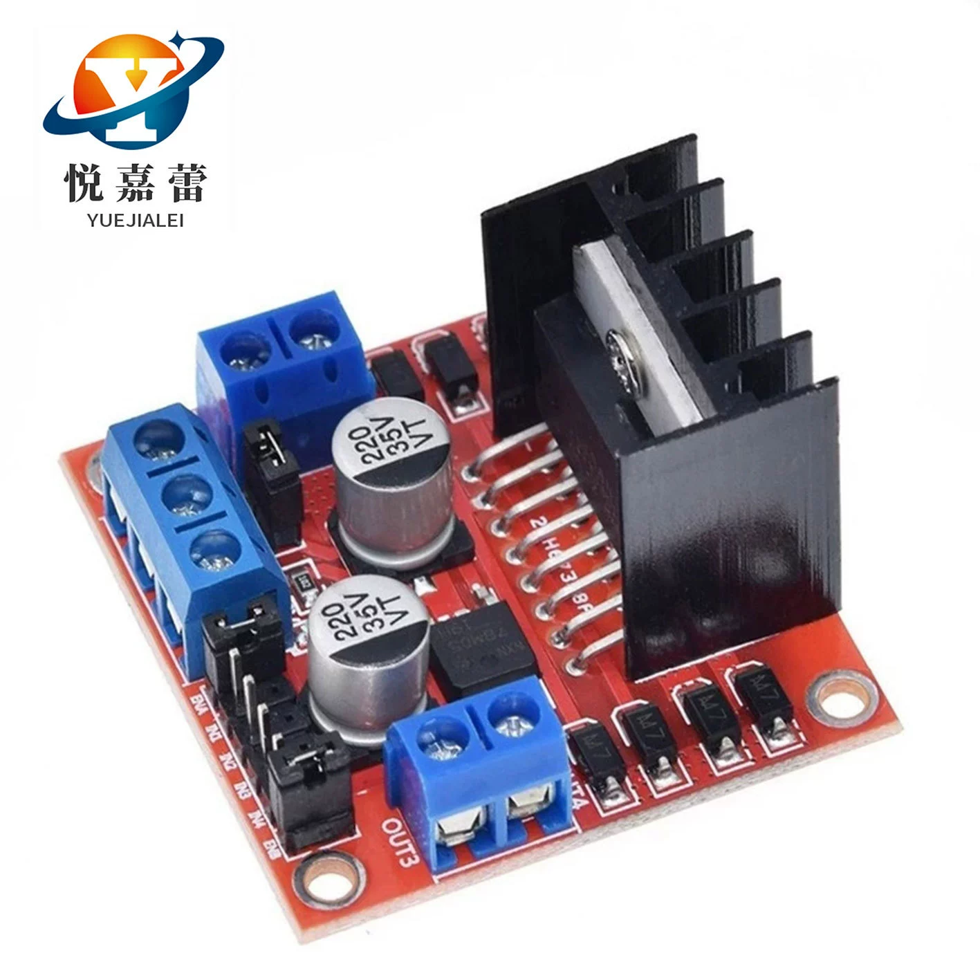 Модуль платы драйвера двигателя L298N Двигатель шагового двигателя постоянного тока Аксессуары для интеллектуальных роботов автомобиля