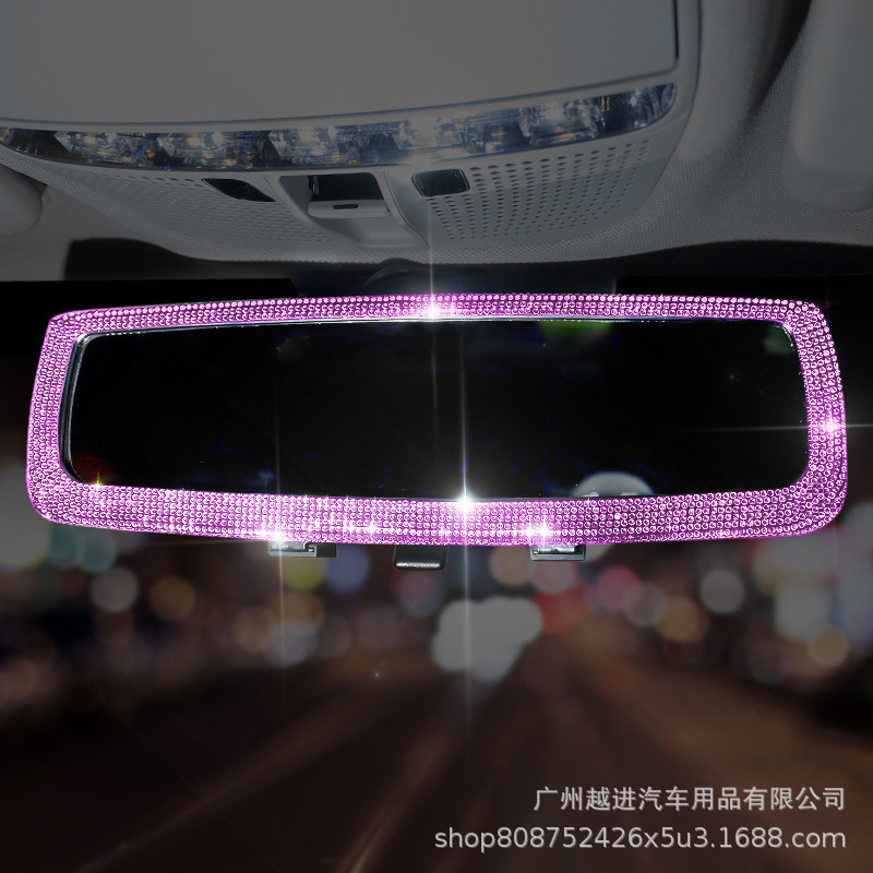 ¿Espejo retrovisor del coche? Cubierta decorativa personalidad creativa lindo diamante incrustado coche interior espejo retrovisor decoración suministros damas