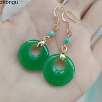 Серьги из нефрита Source, длинные, для похудения, полностью зеленые, новые нефритовые серьги с защитной пряжкой в старинном стиле, серебряные крючки для ушей 925 пробы