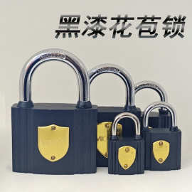 挂锁 宿舍锁仓库大门锁防水防锈锁全铜芯厂家电脑钥匙黑漆花苞锁