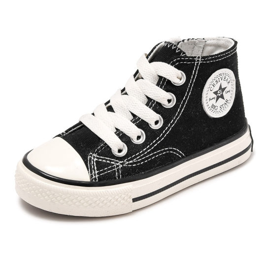 Children's Canvas Shoes Boys High-top Spring and Autumn Kindergarten White Shoes 2025 Autumn New Girls' Cloth Shoes