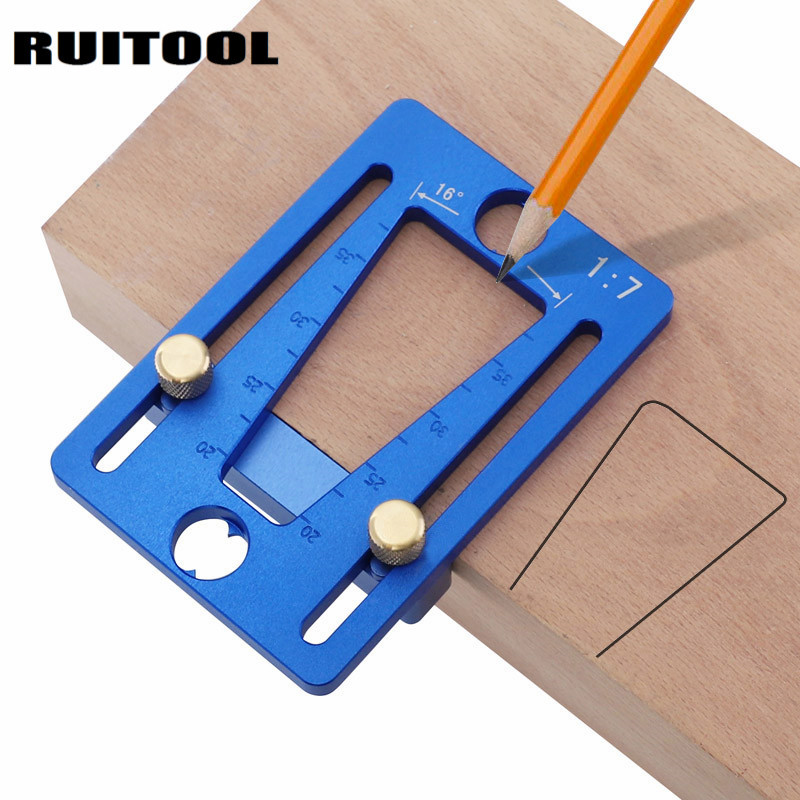 木工燕尾划线器燕尾榫划线模板木板画线规铝合金榫卯模板木工工具