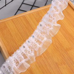 5.5cm double-layer pleated hollow sequin lace DIY handmade home textile curtain accessories accessories lace wholesale