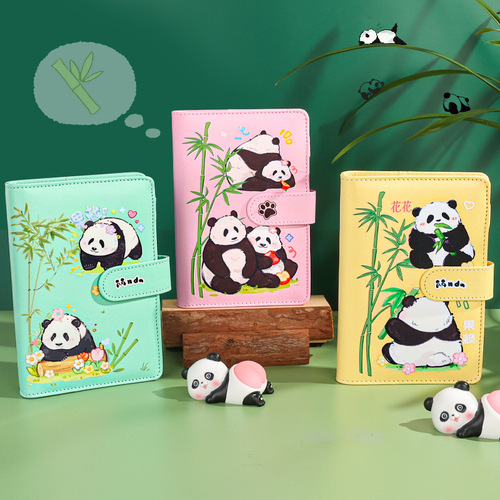 Panda Cultural and Creative Notebook Student Good-looking Handbook Soft Cute Panda Notebook Cartoon Diary Notebook