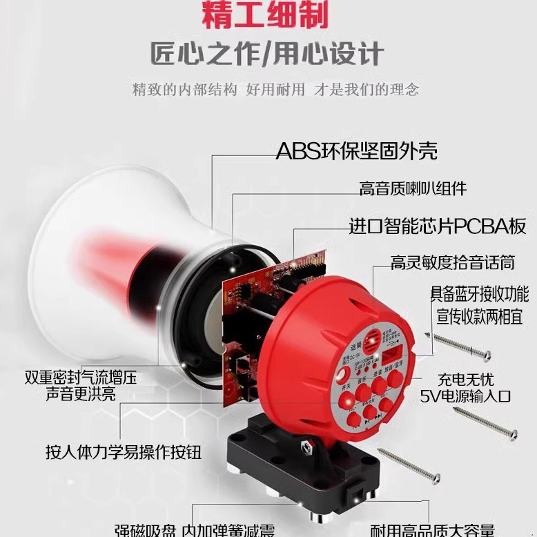 New generation of 12V car loudspeaker car recording high-power megaphone promotional car horn plug-in card U disk