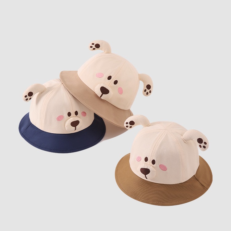 Sombrero de pescador de bebés coreano de dibujos animados primavera y otoño lindo sombrero de bebé sombrero de verano para bebés al aire libre sombrero de bañera de protección solar