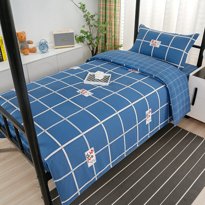 Juego de algodón de tres piezas para dormitorio de estudiantes, juego de seis piezas de algodón puro, funda de edredón, litera, kit de dormitorio, compra al por mayor