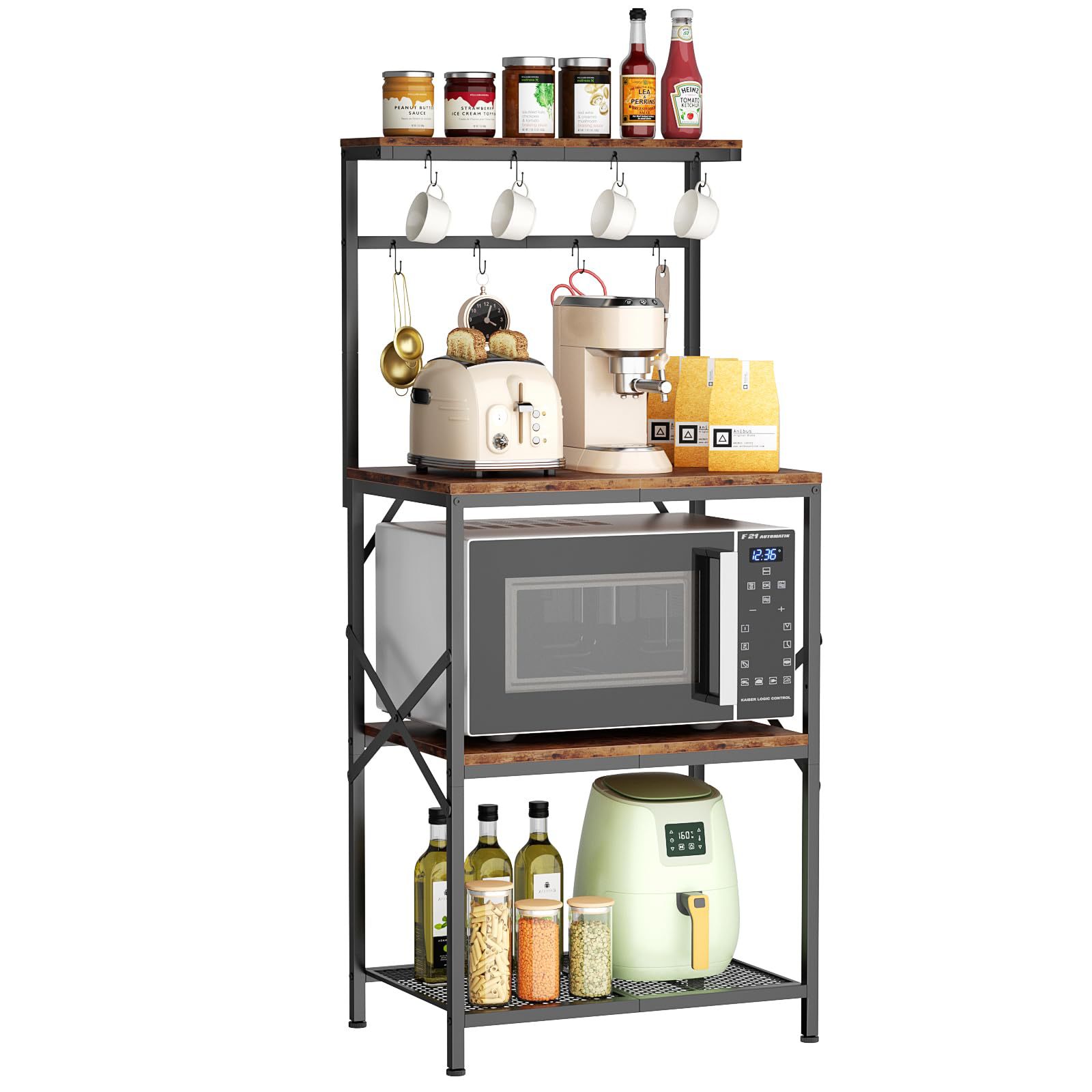 국경 간 전자 상거래 주방 선반 커피 랙 전자 레인지 선반 독립형 주방 가전 정리함