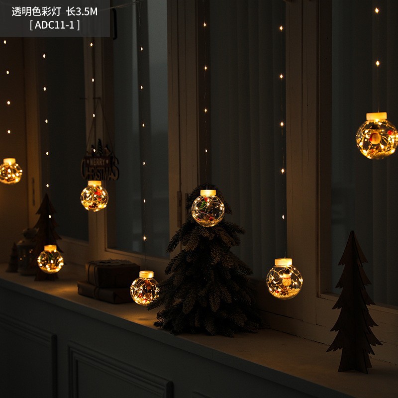 Hong Kong Heng decoraciones de Navidad luces de colores luces de cortina de estrella de cinco puntas LED cadena colgante de árbol de Navidad adornos colgantes