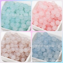 糖果色马卡龙仿玉石小清晰水墨晕染琉璃珠DIY手工串珠散珠配饰珠