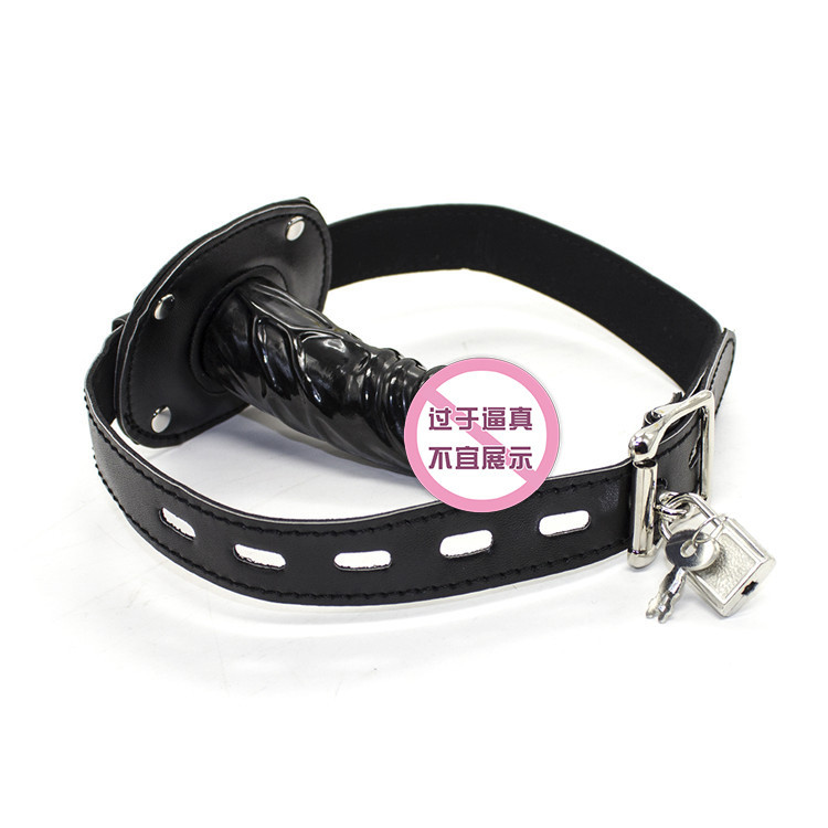 Enchufe anal enchufe de la boca de cuero SM pene largo corto pareja hembra aparato boca bola desmontaje bloqueo negro suministros para adultos