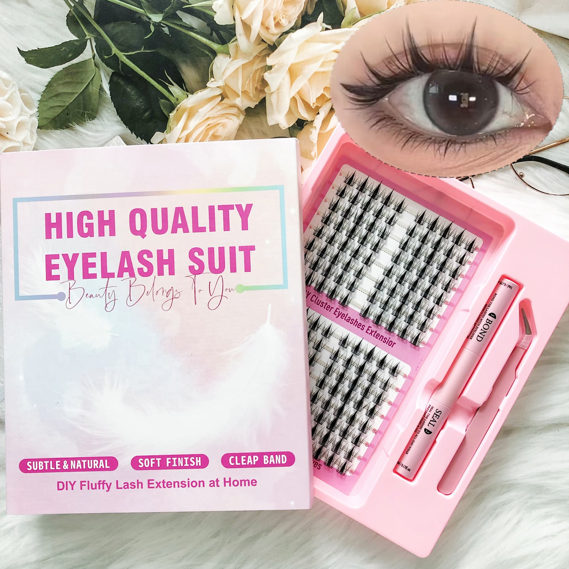 Conjunto de pestañas falsas transfronterizas de gran capacidad Barbie conejo de apariencia natural atmósfera animada sensación de pestañas falsas perezosas