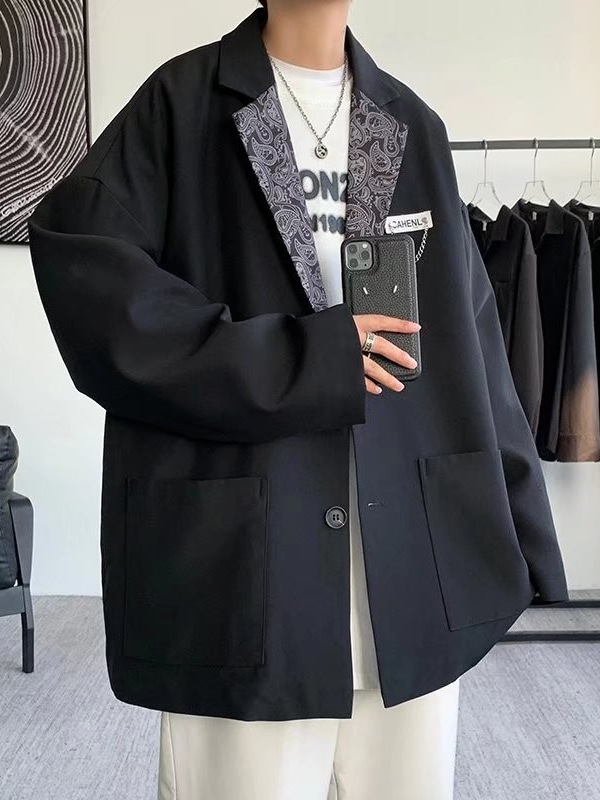 2024 chaqueta de traje femenino caqui retro diseño sentido nicho coreano suelto traje de hombre otoño e invierno