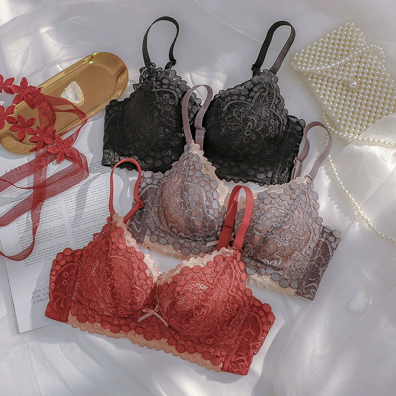 Underwear, push up bra, wireless bra, supporting sexy set