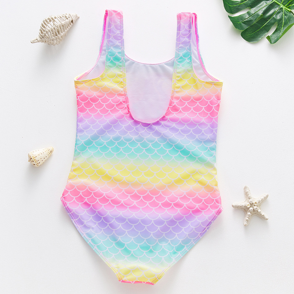 Girl'S Mermaid Fish Scales One-pieces Kids Swimwear display picture 2
