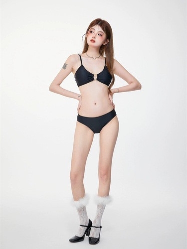 Women's swimsuit summer new pure lust style bikini long-sleeved blouse hip-covering skirt sweet straps vacation swimwear hot spring