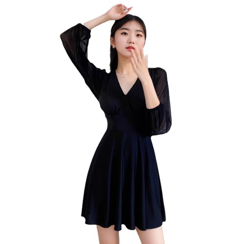 Women's Separate Solid Color Conservative Flat Hip Skirt Style Fashion High-end Slimming Belly Covering Casual Vacation Swimsuit Wholesale