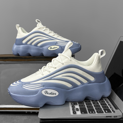 Cross-border men's shoes, new thick-soled dad shoes, fashionable lightweight casual shoes, heightening student running shoes, trendy sports shoes