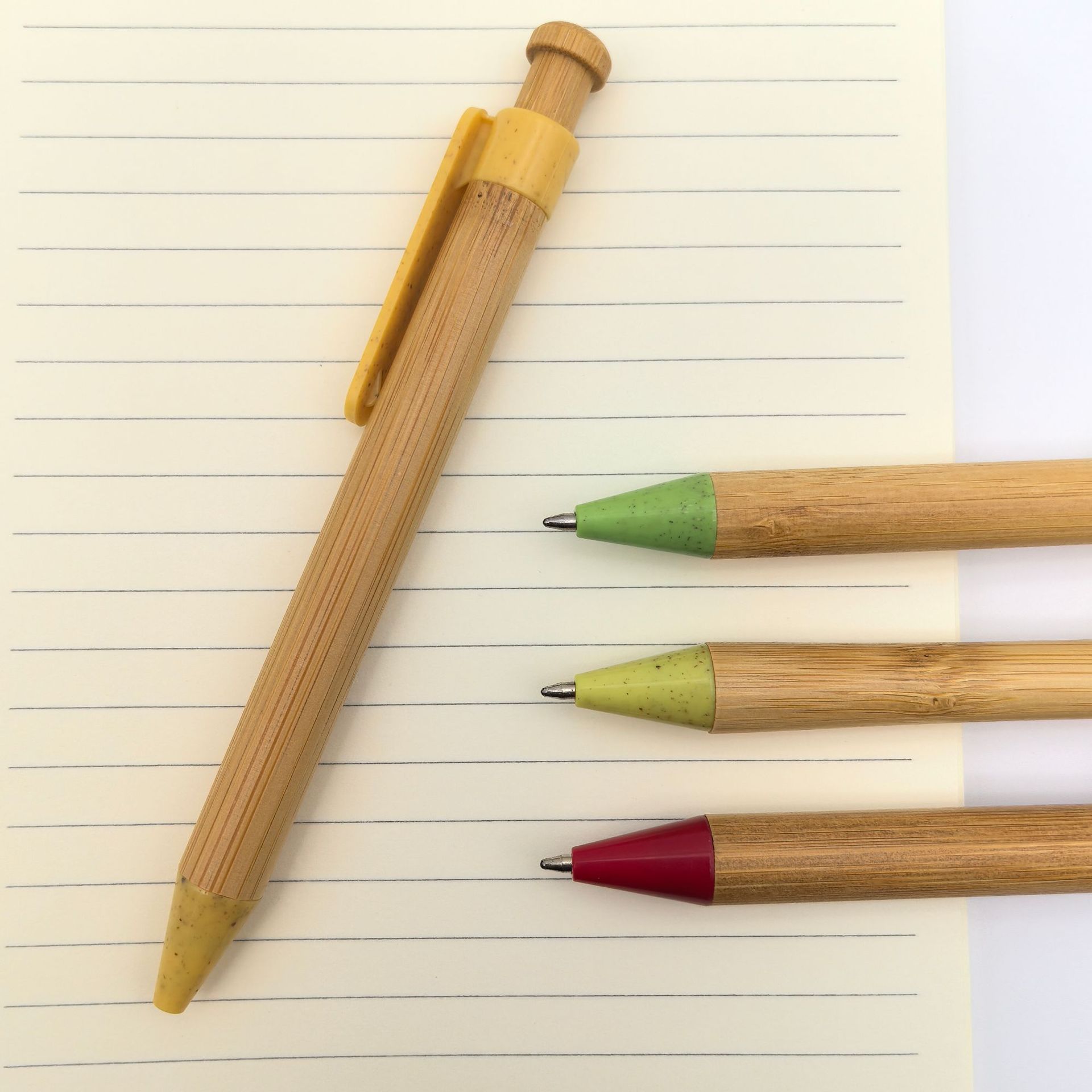 Lápiz de bola de bambú transfronterizo al por mayor cabeza de hongo pequeño respetuoso con el medio ambiente material de paja lápiz de madera de bambú logotipo láser lápiz de bambú