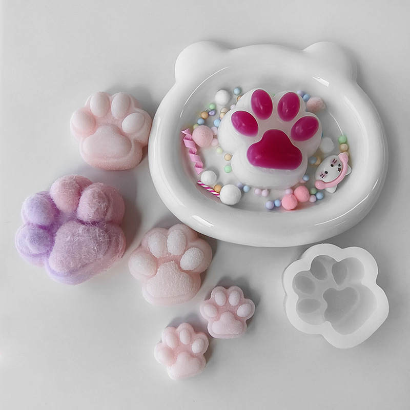 Patas de gato pinch pinch molde DIY rebote lento juguetes de descompresión goteo de goma pinch molde de silicona pinch molde