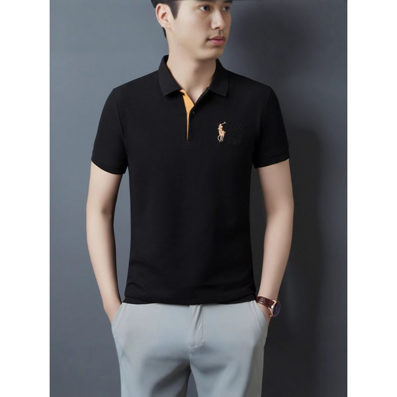 Camisa POLO suelta delgada para hombres 2025 verano nuevo estilo juvenil de negocios casual marca de moda camiseta de manga corta para hombres