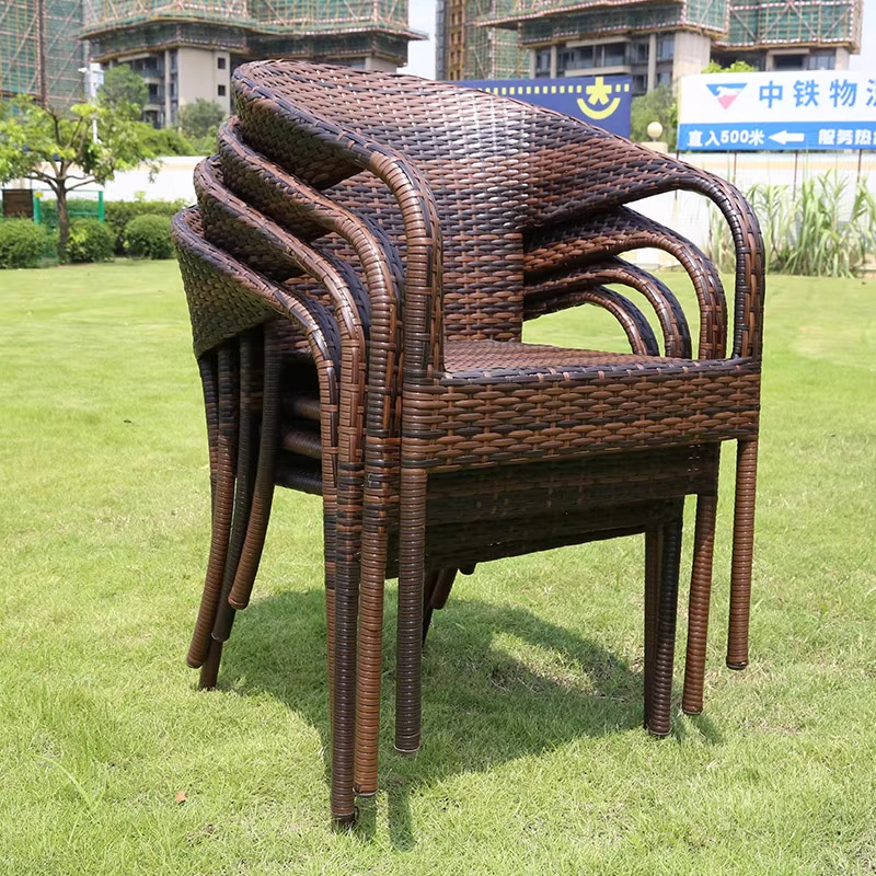 Mesa y silla al aire libre patio de caña tres piezas set terraza al aire libre balcón jardín ocio cabello de caña comedor combinación de mesa y silla