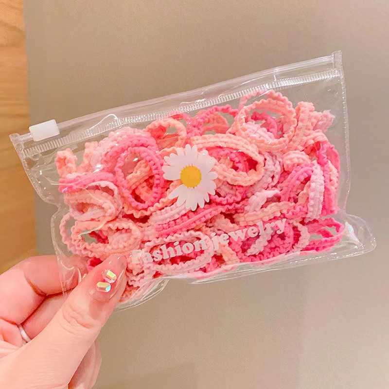 Niños de encaje pulgar anillo de cabello niñas correa de goma de alta elasticidad colorida para mujeres tesoro no daña cabello pequeño cabello de cabello de cabello