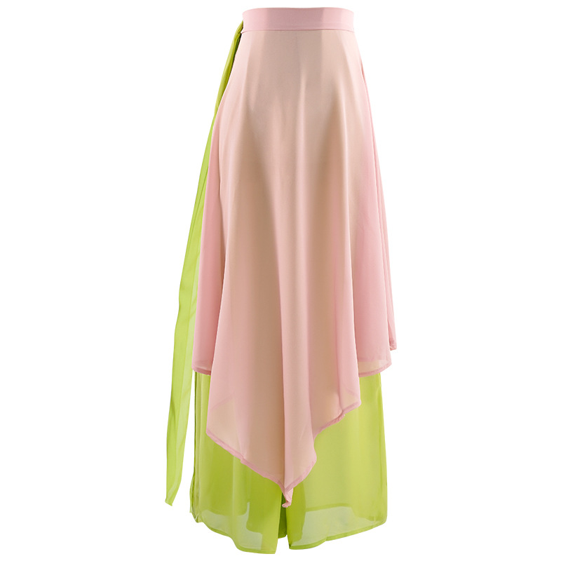 Pantalones de baile chino de las mujeres sueltas falda de gasa elegante adulto contraste de color clásico rendimiento práctica ropa práctica pantalones de pierna ancha image 5