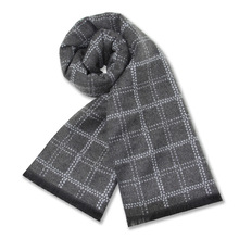 欧美外贸男士围巾 冬季保暖加厚提花拉绒围巾男 厂家现货一件批发