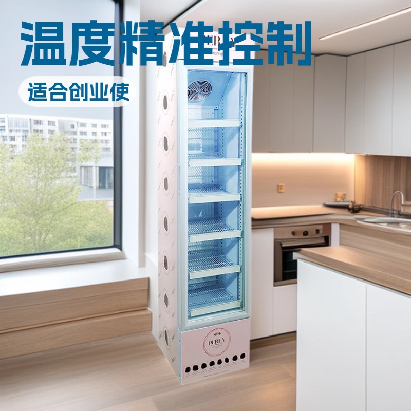 145L Vertical Refrigerated Cabinet / Freezer Refrigerator / Slim Beverage Display Cabinet / Beer Milk Refrigerated Cabinet