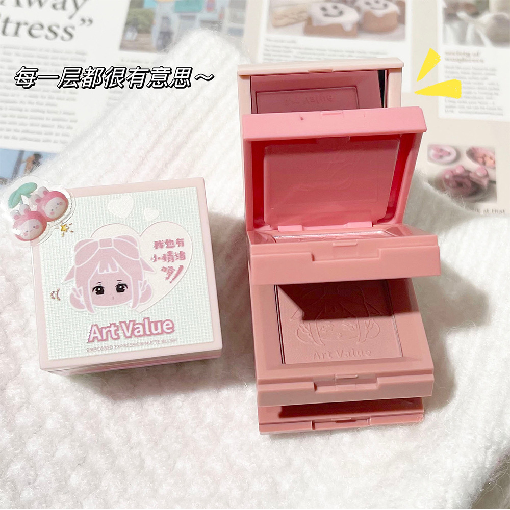 Art Value's new embossed Mood blush, matte contouring and brightening, natural nude makeup blush, cross-border affordable price Application Scenario