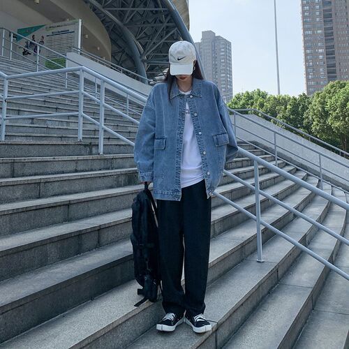 Denim coat, women's spring and autumn new style, loose Korean student style, Internet celebrity, same model, all-matching clothes, trendy