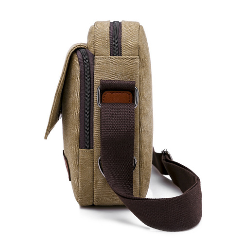 Men's Canvas Bag Shoulder Bag Korean Style Casual Canvas Men's Bag Business Crossbody Bag Small Crossbody Backpack