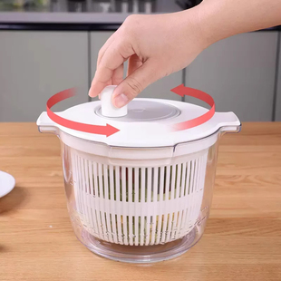 ◇ Large Vegetable Dehydrator for Home Use, Manual Salad Spinner, Vegetable Basket, Kitchen Dryer, Fruit and Vegetable Washer and Drainer