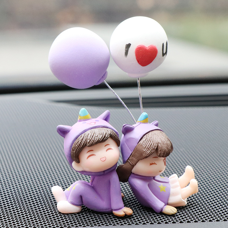 보라색 앉아있는 인형 + 보라색 풍선