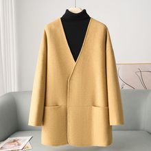 少量服饰2025年冬季新款羊驼加羊毛气质韩版慵懒风女式双面呢大衣