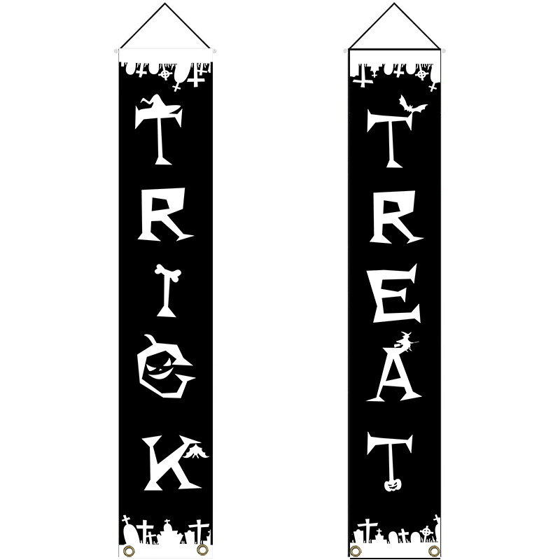 アマゾンのハロウィンのカーテンのクリスマスの対聯のハロウィンの対聯の横断幕の旗は支持して商品を作ります。|undefined