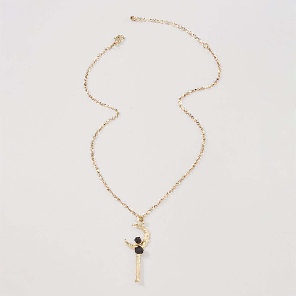 fashion magic wand moon diamond necklace wholesale Nihaojewelry