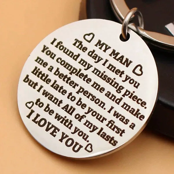 My Man Coach Work Make Us Titanium Steel Tag Father's Day Teacher's Day Thanksgiving Keychain