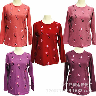 2025 New Autumn and Winter Imitation Cashmere Velvet Low-Neck Round-Neck Base Shirt for Middle-Aged and Elderly Women, Mother's Clothing, Autumn Clothes, Street Stall