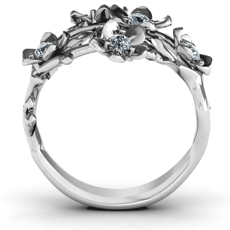 Anello a forma di ramo di fiore per donna in lega gioielli_voghion.com