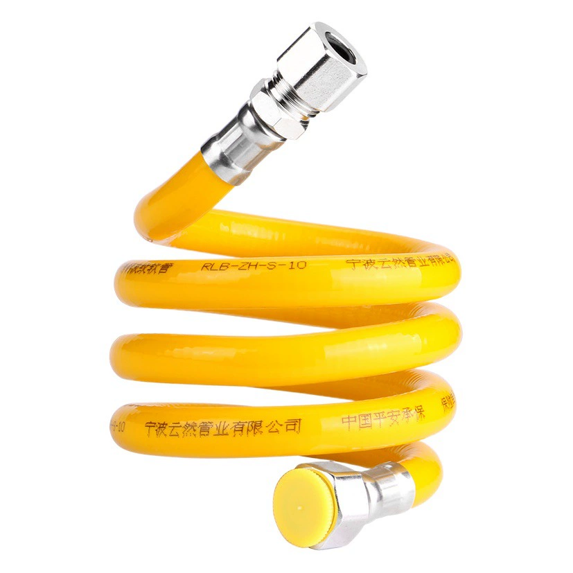 304 из нержавеющей стали гофрированная газовая труба плита водонагреватель подключение природного газа Калибровка трубки взрывозащищенный металлический шланг